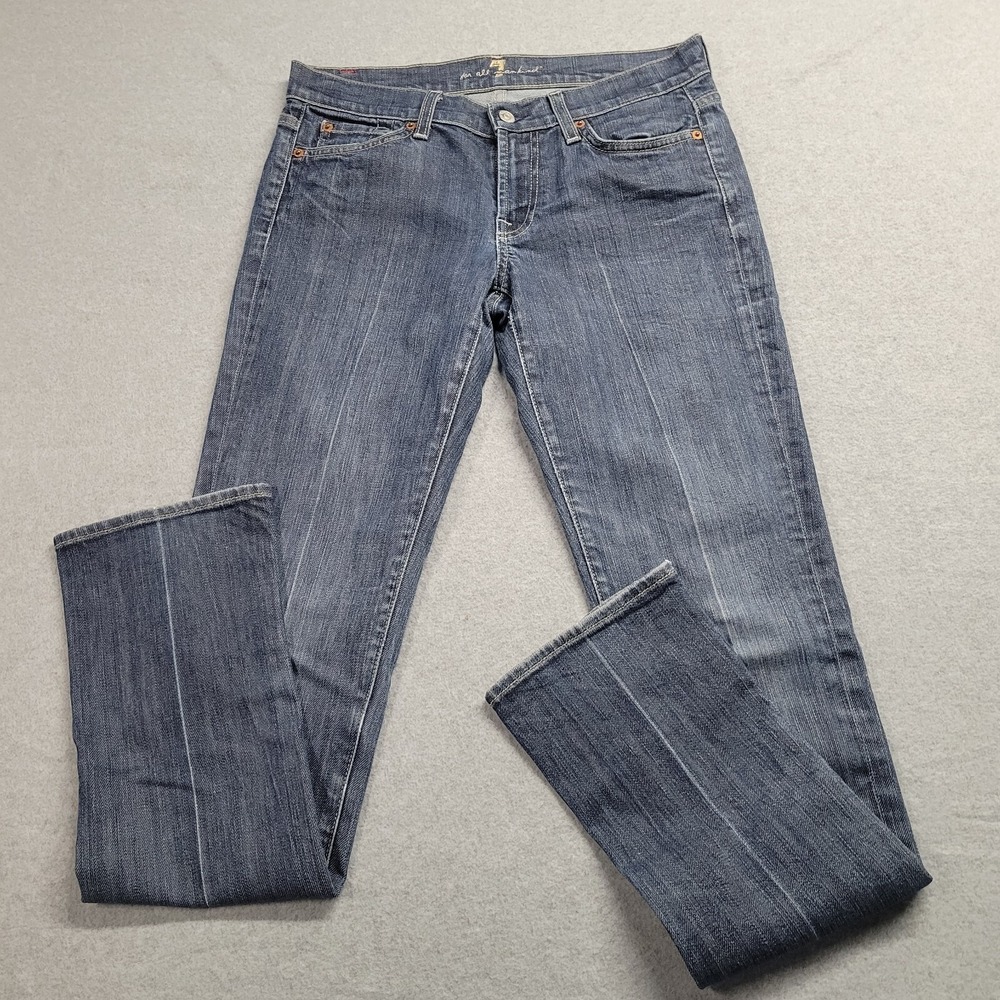 7 For All Mankind Roxy Straight Leg Jeans Blue Medium Wash Size 28